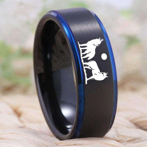 Bague Loup et Louve (Acier)